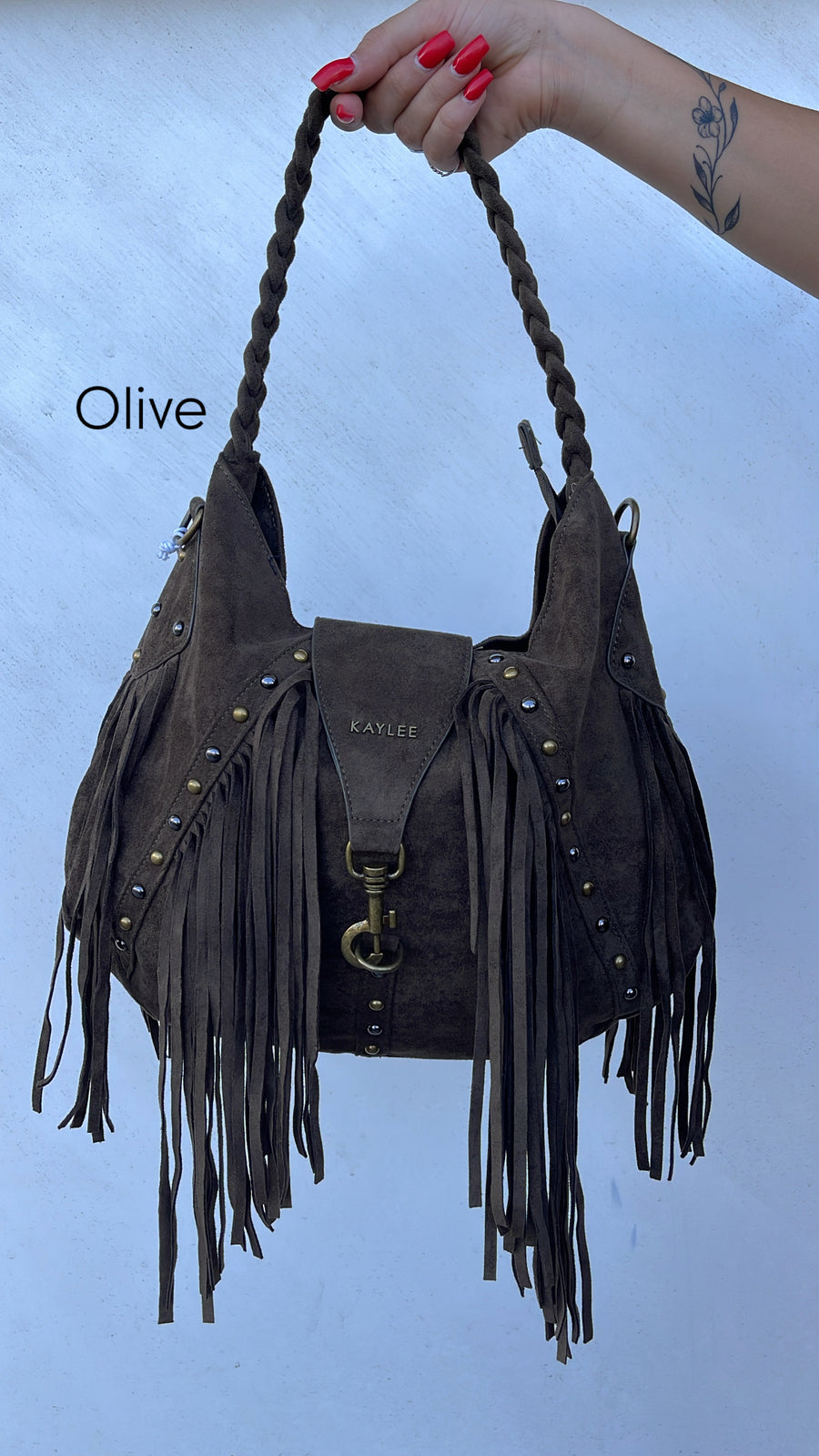 Borsa Frange olive